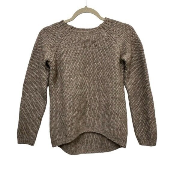 Benedetta B Women's Size S Sweater Wool Alpaca Knit Crew Neck Beige Hi Low Italy - Picture 1 of 5
